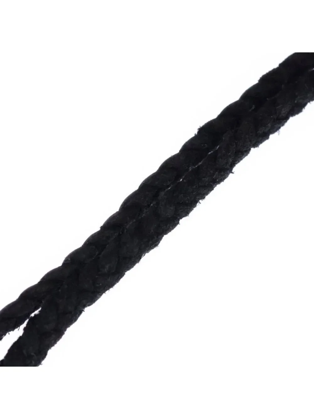 Chrome Hearts Leather Braid Scroll Blade Necklace Black Silver